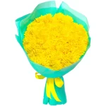 Букет из 21 желтой одноголовой хризантемы